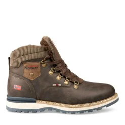 Bottines Fourré MARRON Homme Motif Uni Lacets