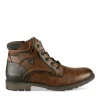Bottines Fourré MARRON Homme Motif Uni Lacets