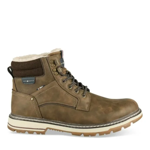 Bottines Fourré MARRON Homme Motif Uni Lacets