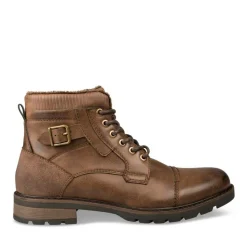 Bottines Fourré MARRON Homme Motif Uni Lacets