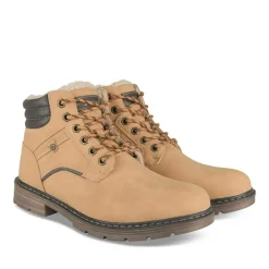 Bottines Fourré MARRON Homme Motif Uni Lacets
