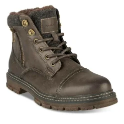 Bottines Fourré MARRON Homme Motif Uni Lacets