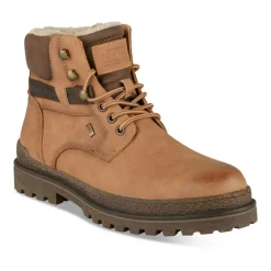 Bottines Fourré MARRON Homme Motif Uni Lacets