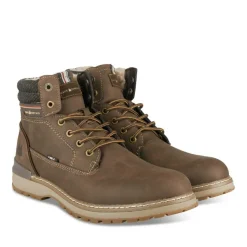 Bottines Fourré MARRON Homme Motif Uni Lacets