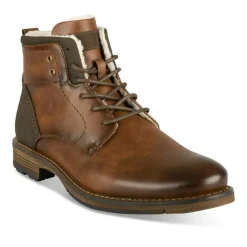 Bottines Fourré MARRON Homme Motif Uni Lacets