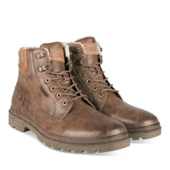 Bottines Fourré MARRON Homme Motif Uni Lacets