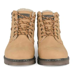 Bottines Fourré MARRON Homme Motif Uni Lacets