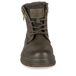 Bottines Fourré MARRON Homme Motif Uni Lacets
