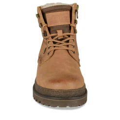 Bottines Fourré MARRON Homme Motif Uni Lacets