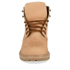 Bottines Fourré MARRON Homme CUIR Motif Uni Lacets