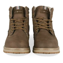 Bottines Fourré MARRON Homme Motif Uni Lacets