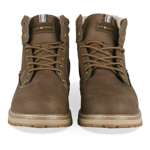 Bottines Fourré MARRON Homme Motif Uni Lacets