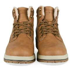 Bottines Fourré MARRON Homme Motif Uni Lacets