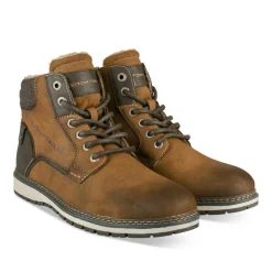 Bottines Fourré MARRON Homme Motif Uni Lacets