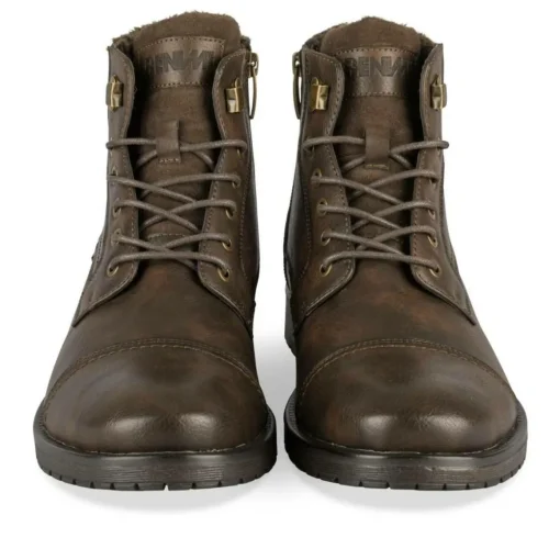 Bottines Fourré MARRON Homme Motif Uni A Enfiler