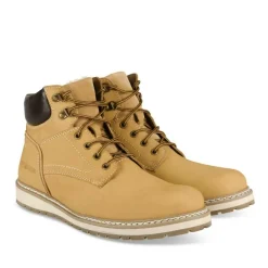 Bottines Fourré MARRON Homme CUIR Motif Uni Lacets