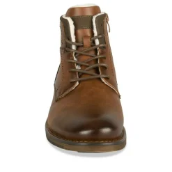 Bottines Fourré MARRON Homme Motif Uni Lacets