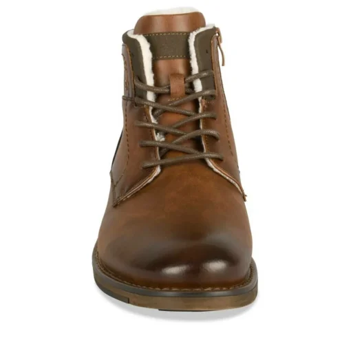 Bottines Fourré MARRON Homme Motif Uni Lacets