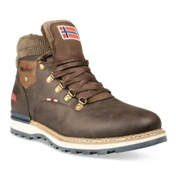 Bottines Fourré MARRON Homme Motif Uni Lacets