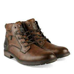 Bottines Fourré MARRON Homme Motif Uni Lacets