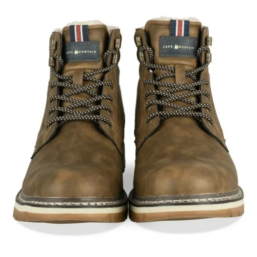 Bottines Fourré MARRON Homme Motif Uni Lacets