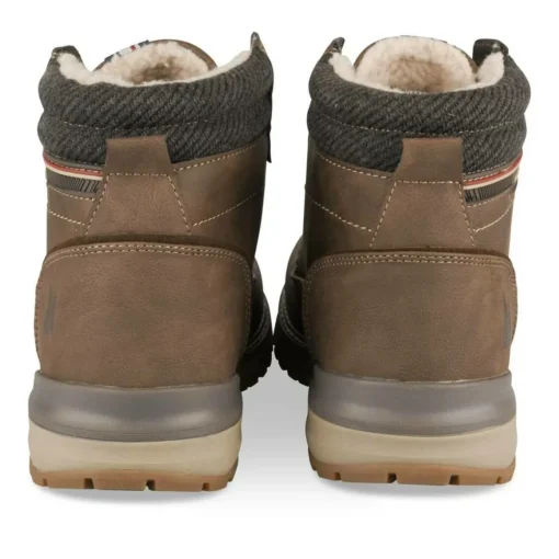 Bottines Fourré MARRON Homme Motif Uni Lacets