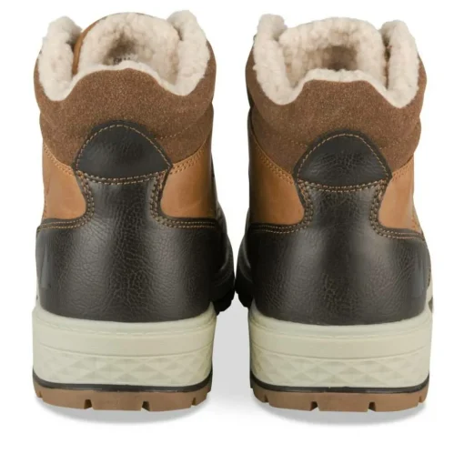 Bottines Fourré MARRON Homme Motif Uni Lacets