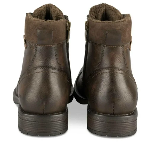 Bottines Fourré MARRON Homme Motif Uni A Enfiler