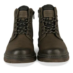 Bottines Fourré MARRON Homme Motif Uni Lacets