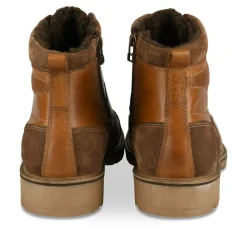 Bottines Fourré MARRON Homme CUIR Motif Uni Lacets