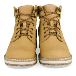 Bottines Fourré MARRON Homme CUIR Motif Uni Lacets