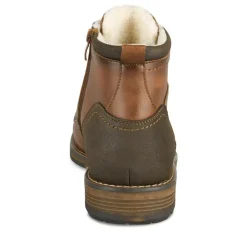 Bottines Fourré MARRON Homme Motif Uni Lacets
