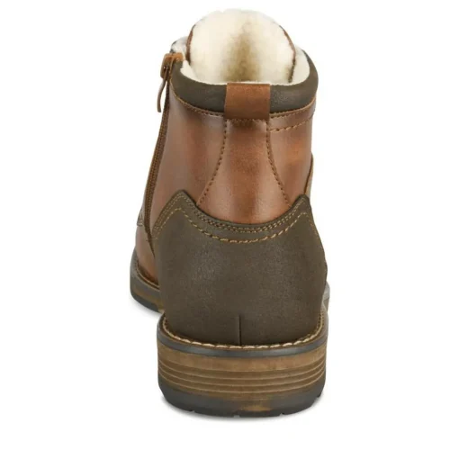 Bottines Fourré MARRON Homme Motif Uni Lacets
