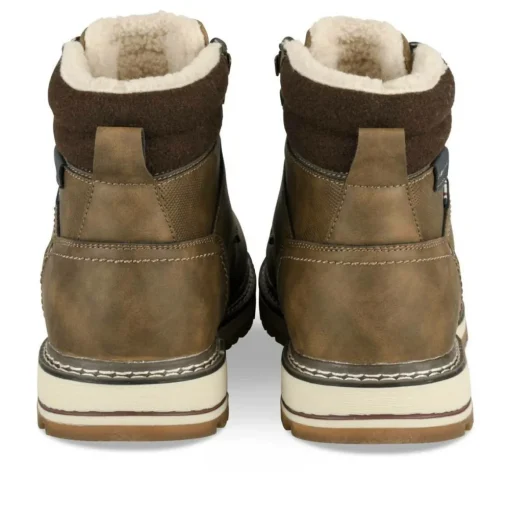 Bottines Fourré MARRON Homme Motif Uni Lacets