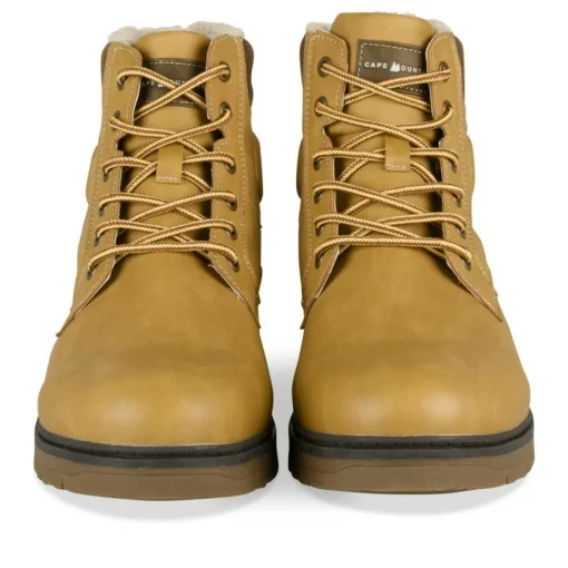 Bottines Fourré MARRON Homme Motif Uni A Enfiler