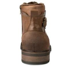 Bottines Fourré MARRON Homme Motif Uni Lacets