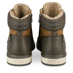 Bottines Fourré MARRON Homme Motif Uni Lacets