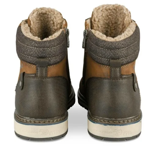 Bottines Fourré MARRON Homme Motif Uni Lacets