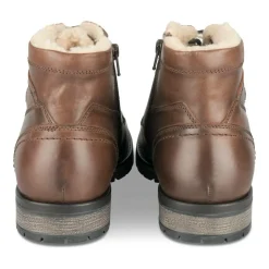 Bottines Fourré MARRON Homme CUIR Motif Uni Lacets