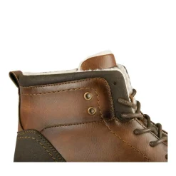 Bottines Fourré MARRON Homme Motif Uni Lacets