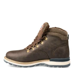 Bottines Fourré MARRON Homme Motif Uni Lacets