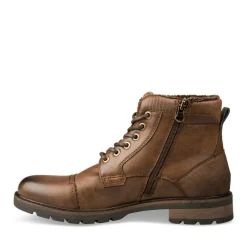 Bottines Fourré MARRON Homme Motif Uni Lacets