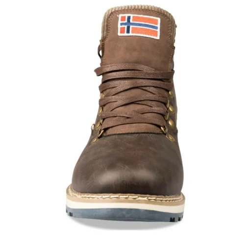 Bottines Fourré MARRON Homme Motif Uni Lacets