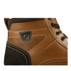 Bottines Fourré MARRON Homme CUIR Motif Uni Lacets