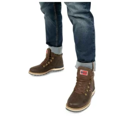 Bottines Fourré MARRON Homme Motif Uni Lacets