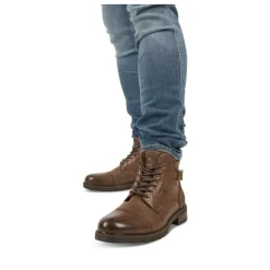 Bottines Fourré MARRON Homme Motif Uni Lacets