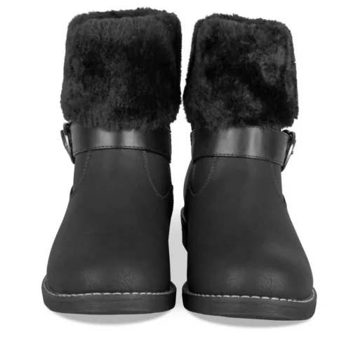 Bottines Fourré NOIR Femme Motif Uni Fermeture éclair