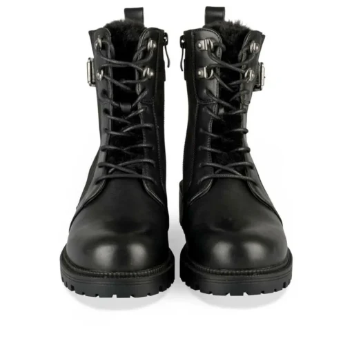 Bottines Fourré NOIR Femme Motif Uni Fermeture éclair