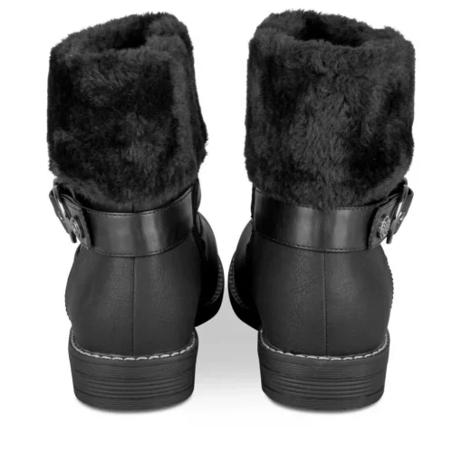 Bottines Fourré NOIR Femme Motif Uni Fermeture éclair