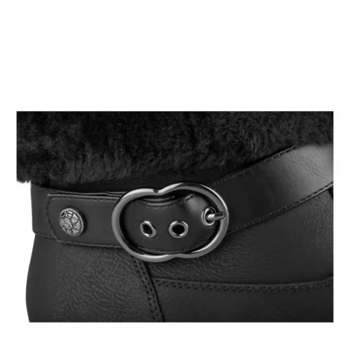 Bottines Fourré NOIR Femme Motif Uni Fermeture éclair